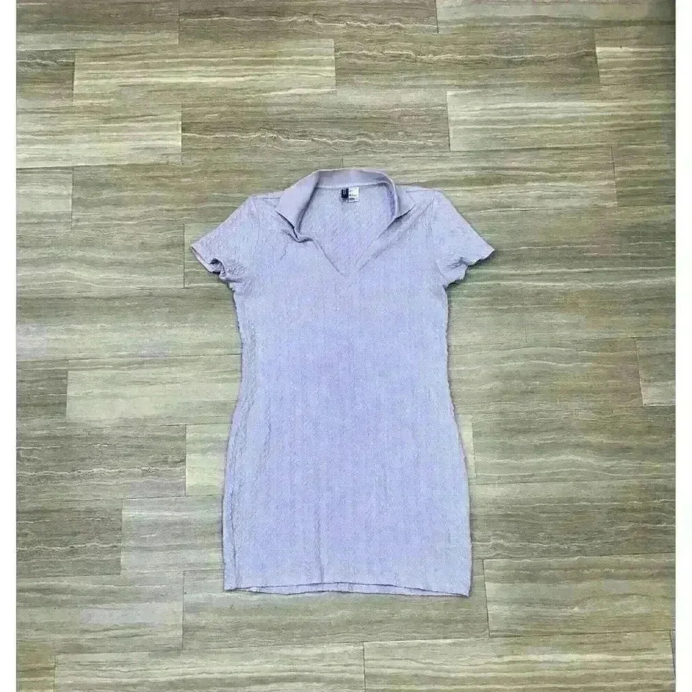 H&M Collared Bodycon Dress - Lavender - Size XL - Picture 2 of 6